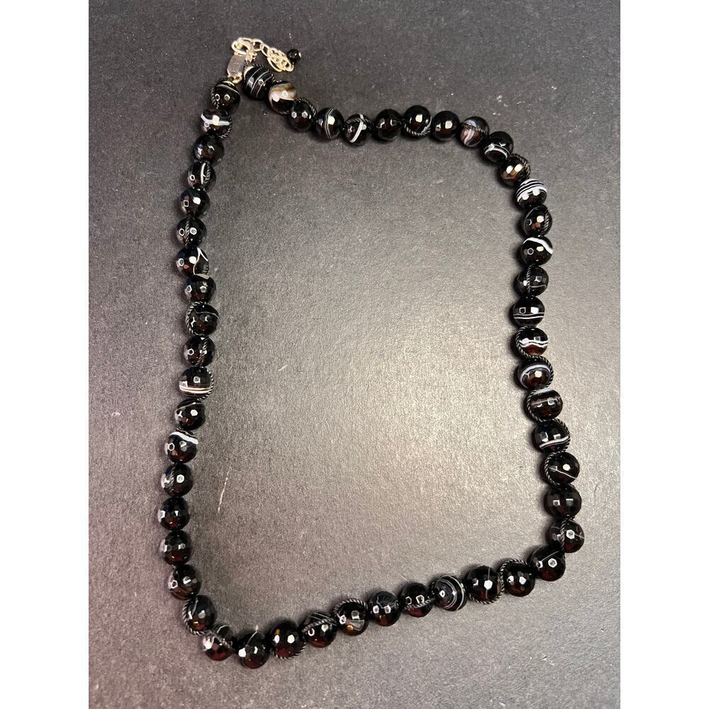 NEW Botswana agate necklace with sterling silver clasp